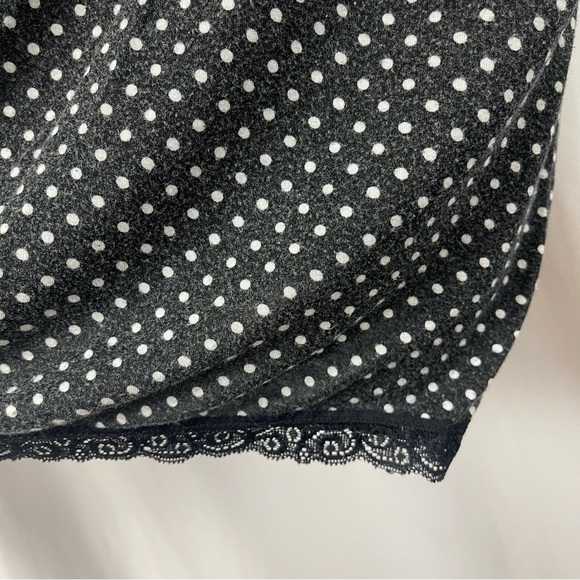 Isaac Mizrahi Large Polka Dot Lace V Nack Flowy Tank Top Y2K Lounge - Picture 3 of 7